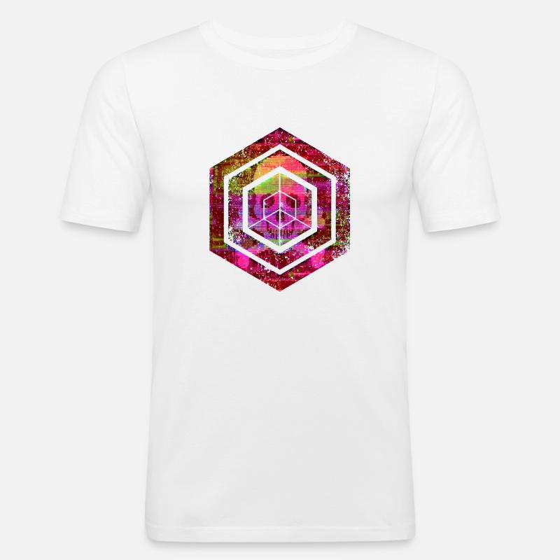 Hexagon-Programmierung Programmierer Codierung geometrisch - Männer Slim Fit T-Shirt - Weiß