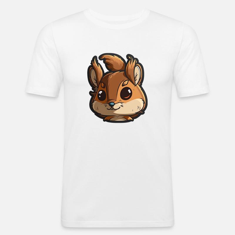 Süßes Eichhörnchen - Männer Slim Fit T-Shirt - Weiß