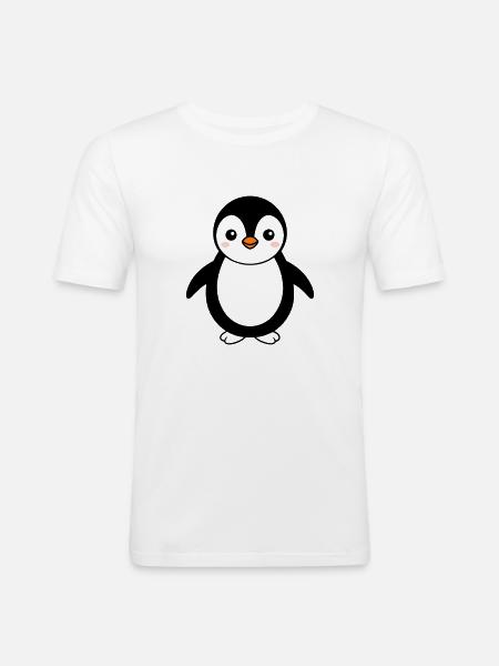 THE HAPPY PENGUIN - Men's Slim Fit T-Shirt - white