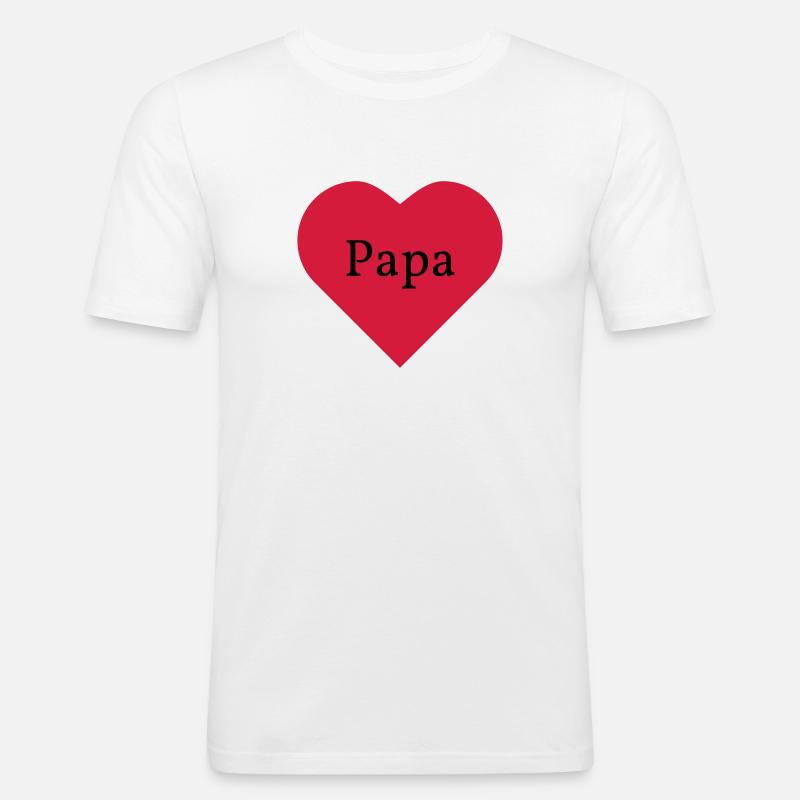 Ich liebe Papa - Männer Slim Fit T-Shirt - Weiß