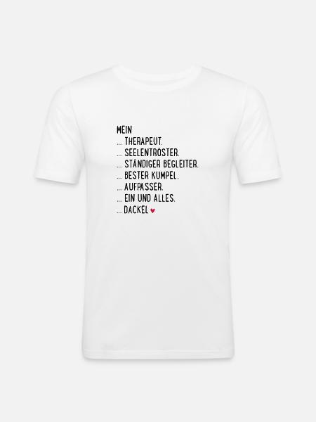Dackel - Männer Slim Fit T-Shirt - Weiß