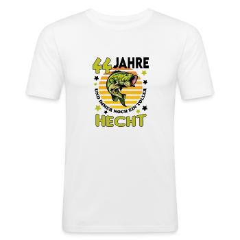 Geburtstag Toller Hecht Alter Jahre 44 - Männer Slim Fit T-Shirt - Weiß - Vorne - Nik (191cm)