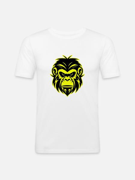 Monkey Head Portrait Icon - Men's Slim Fit T-Shirt - white