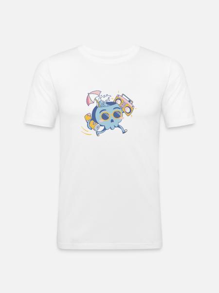 Sommer - Männer Slim Fit T-Shirt - Weiß