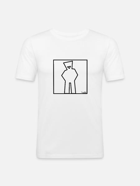 Tenor s auf w - Männer Slim Fit T-Shirt - Weiß