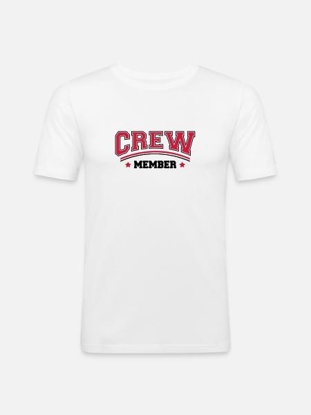 Cool Crew Member Logo Design - Men's Slim Fit T-Shirt - white