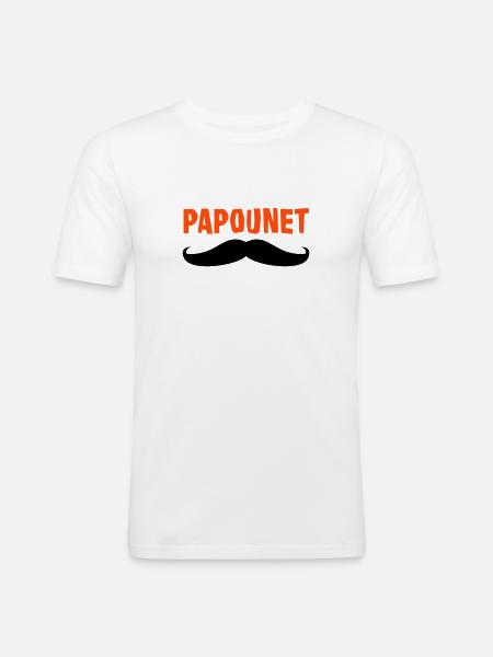 Papounet - T-shirt près du corps Homme - blanc