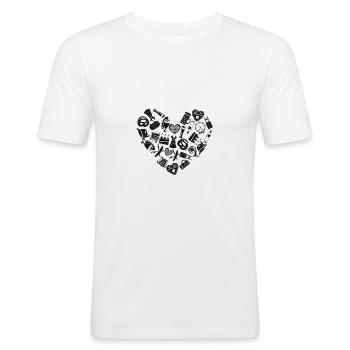 Bayrische Flagge | - Männer Slim Fit T-Shirt - Weiß - Vorne - Nik (191cm)