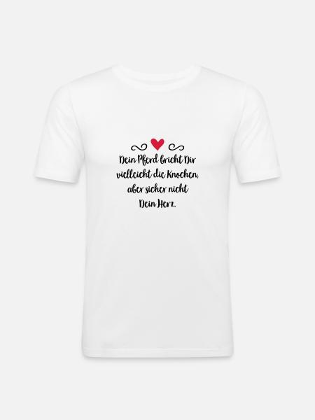Pferd - Männer Slim Fit T-Shirt - Weiß