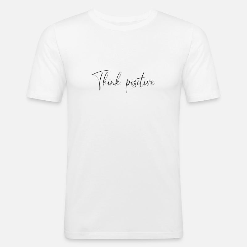think positive - Männer Slim Fit T-Shirt - Weiß
