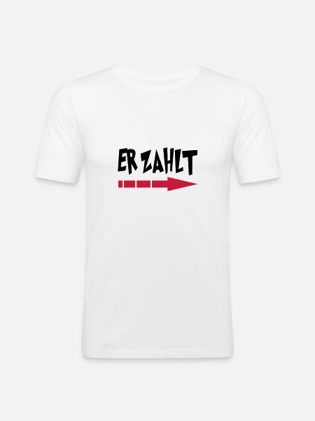 er_zahlt - T-shirt près du corps Homme - blanc