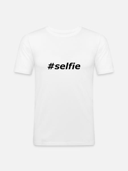 #selfie - Männer Slim Fit T-Shirt - Weiß