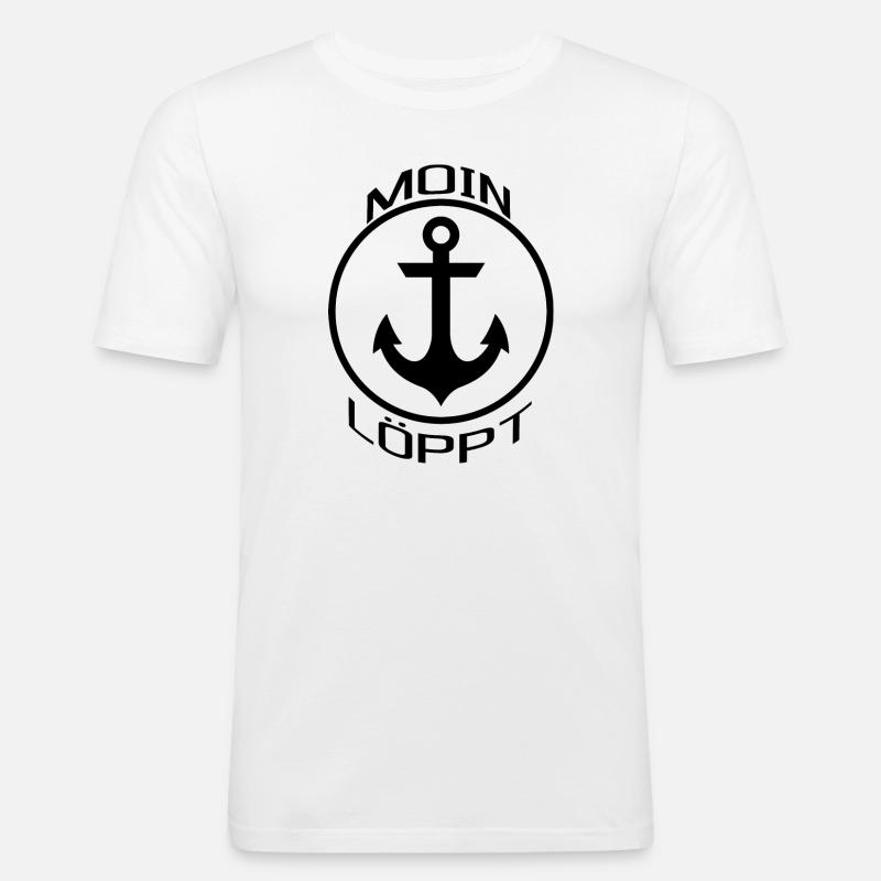 Anker Löppt - Männer Slim Fit T-Shirt - Weiß