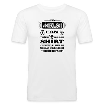 Fußball Fan Fussballverein Mönchengladbach - Männer Slim Fit T-Shirt - Weiß - Vorne - Nik (191cm)