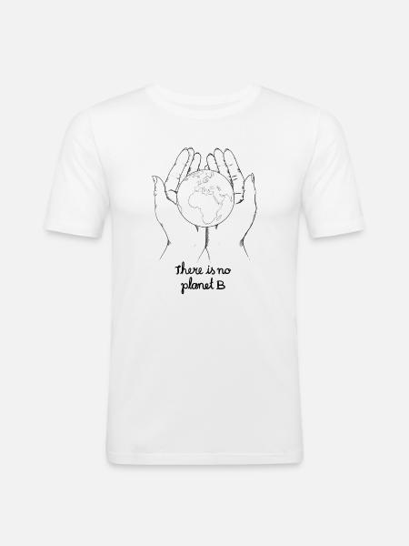 There is no planet b - Männer Slim Fit T-Shirt - Weiß