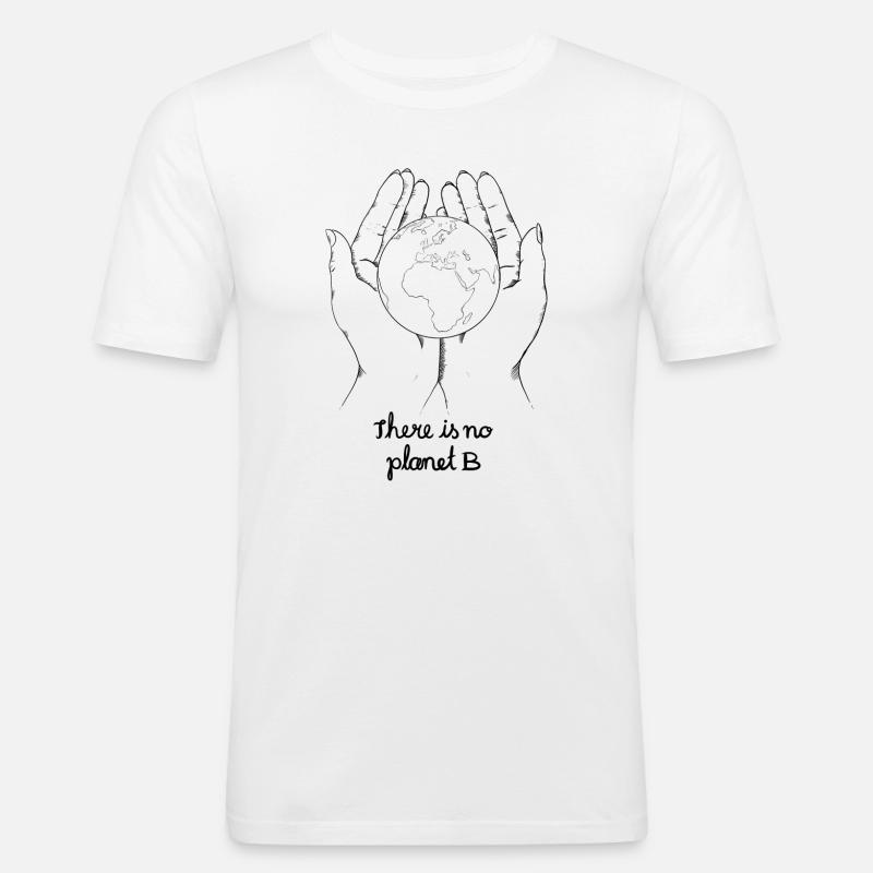 There is no planet b - Männer Slim Fit T-Shirt - Weiß