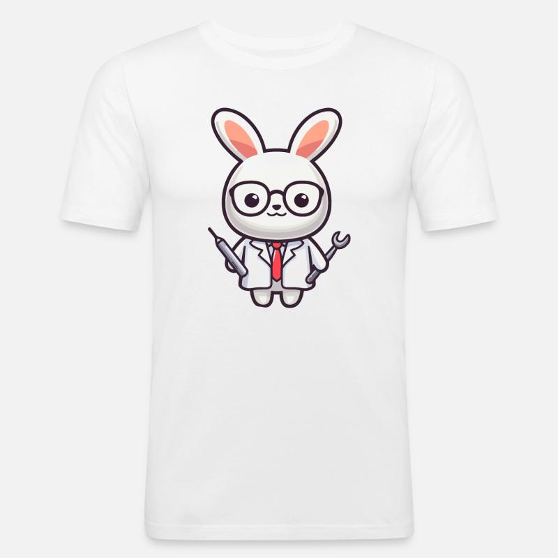 Doktor Bunny: Der Karottenpfleger - Männer Slim Fit T-Shirt - Weiß