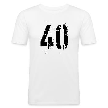 40 Nombre 40 - T-shirt près du corps Homme - blanc - Devant - Nik (191cm)