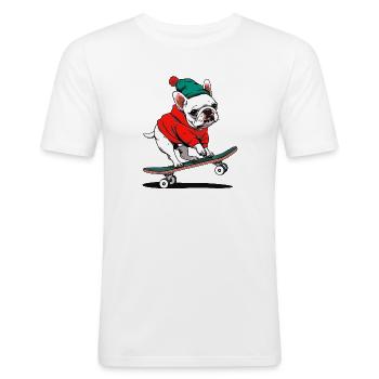 Skate Mops - Slim Fit T-shirt herr - vit - Fram - Nik (191cm)
