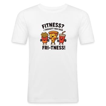 Ironic Food - Men's Slim Fit T-Shirt - white - Front - Nik (191cm)