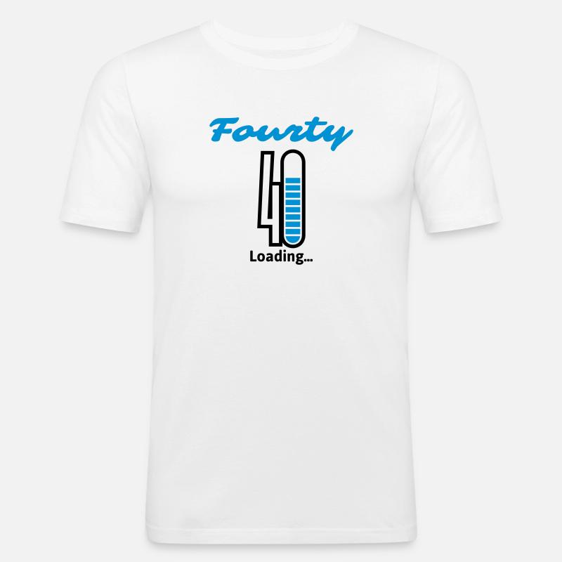 Fourty Loading... - Männer Slim Fit T-Shirt - Weiß