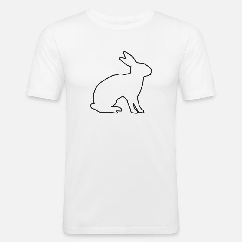 Hase - Männer Slim Fit T-Shirt - Weiß