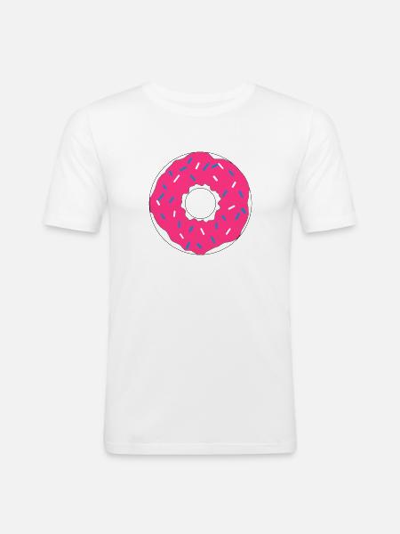 Pink donut - Men's Slim Fit T-Shirt - white