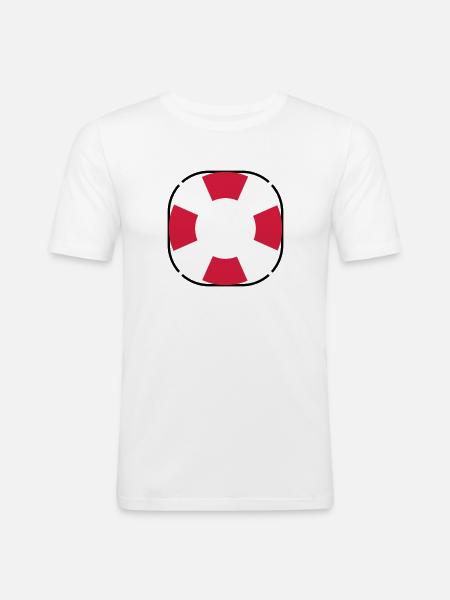 Treetanic lifebuoy - Men's Slim Fit T-Shirt - white