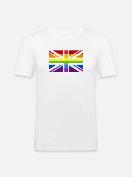 Pride UK No 2 - Men's Slim Fit T-Shirt - white