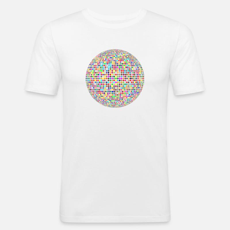 Diskokugel - Männer Slim Fit T-Shirt - Weiß