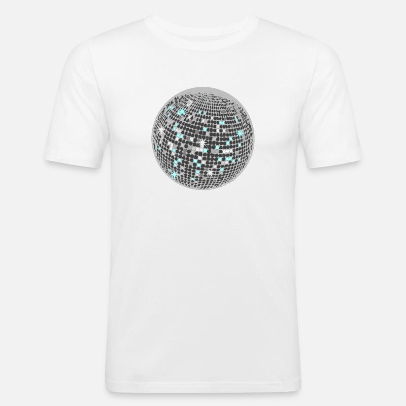 Disco Kugel - Männer Slim Fit T-Shirt - Weiß