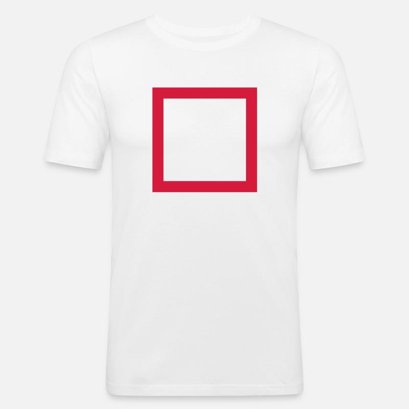 Quadrat - Männer Slim Fit T-Shirt - Weiß