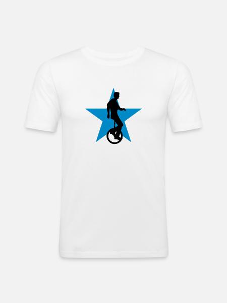 einradfahrer_2c - Men's Slim Fit T-Shirt - white