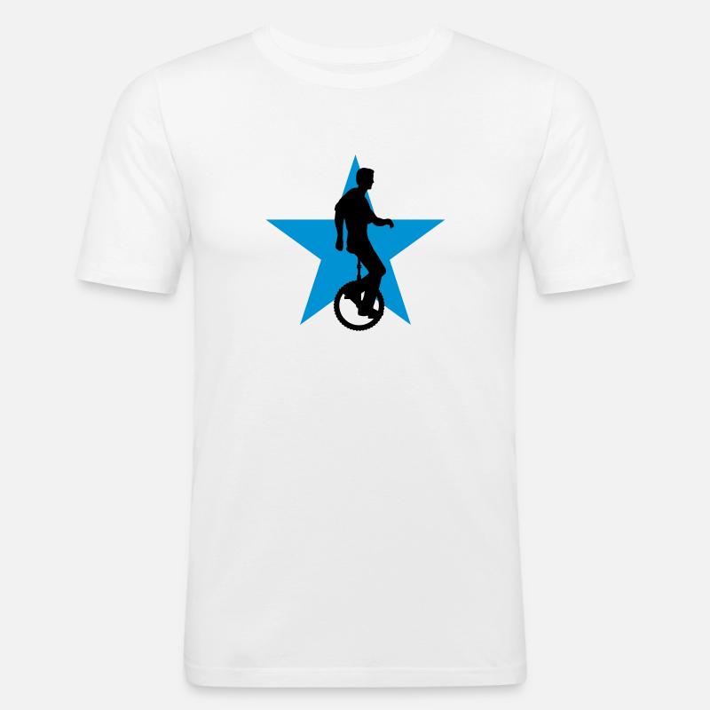 einradfahrer_2c - Männer Slim Fit T-Shirt - Weiß
