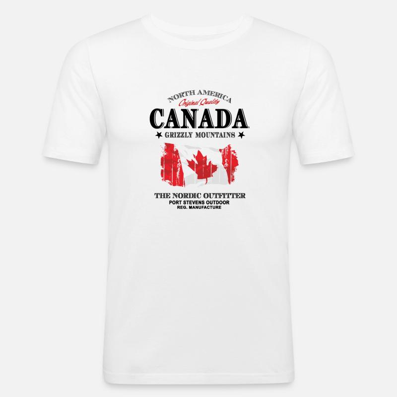 Kanada - Maple Leaf - Canada - Männer Slim Fit T-Shirt - Weiß