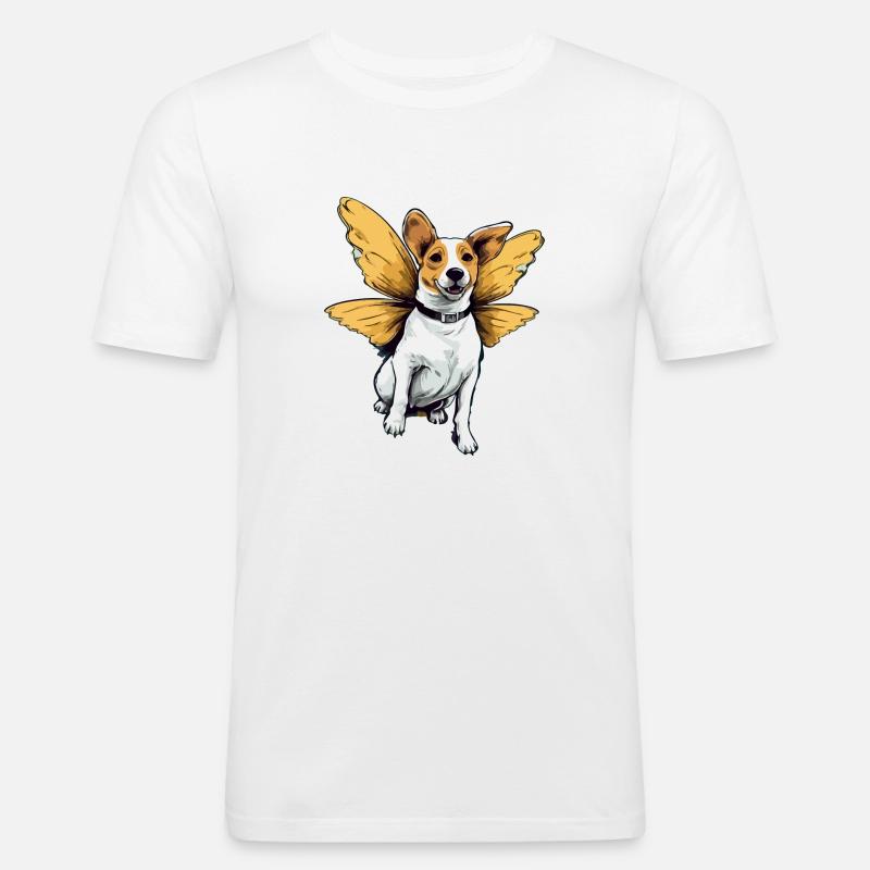 Billy the Butterfly Dog - Obcisła koszulka męska - biały