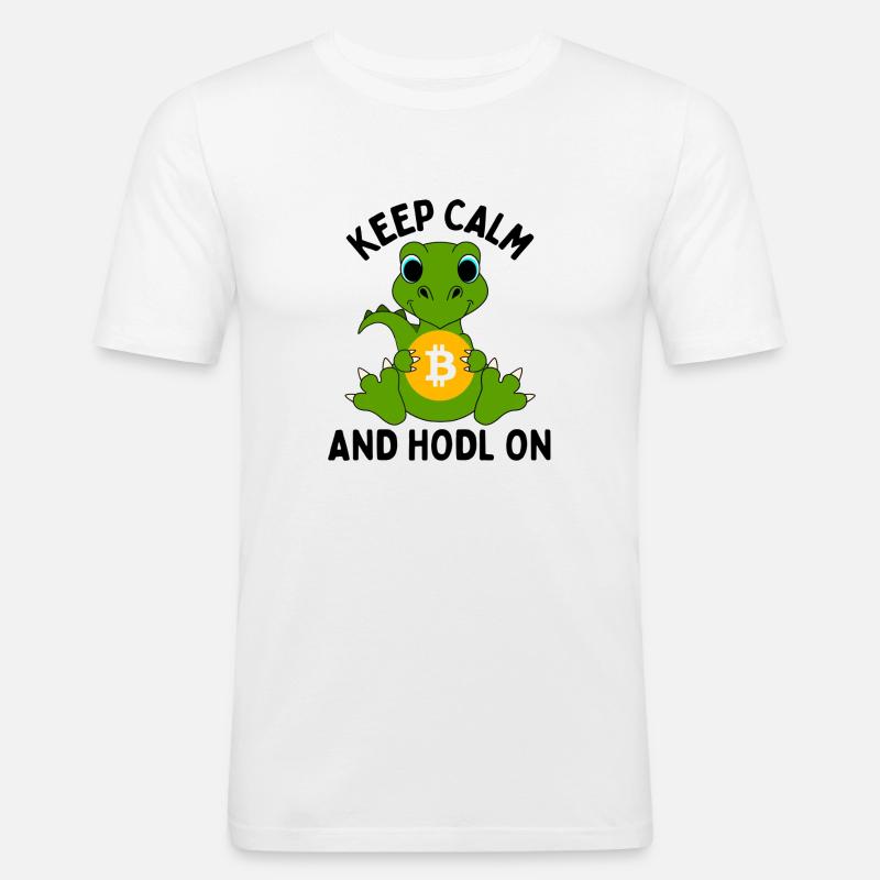 Bitcoin Crypto Kryptowährungen Geschenkidee - Männer Slim Fit T-Shirt - Weiß