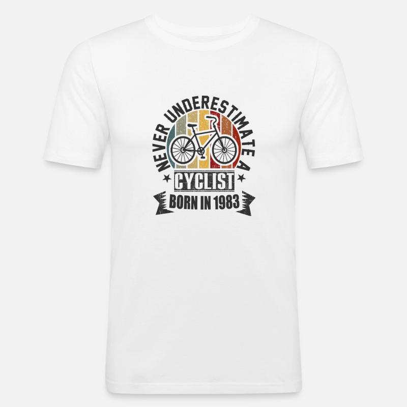 Radfahrer 1983 - Männer Slim Fit T-Shirt - Weiß