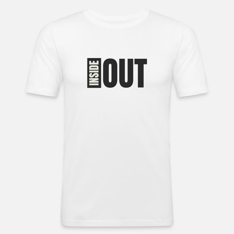 Inside out dunkel - Männer Slim Fit T-Shirt - Weiß