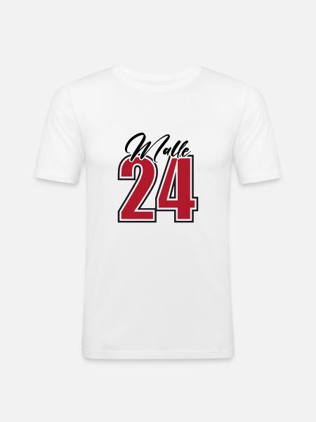 Malle 24 - Männer Slim Fit T-Shirt - Weiß