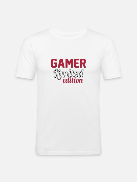 Geek / Gamer / Console / Playsation / Gameuse - Men's Slim Fit T-Shirt - white