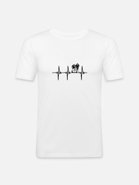 Heartbeat for hobby bobsledders - Men's Slim Fit T-Shirt - white