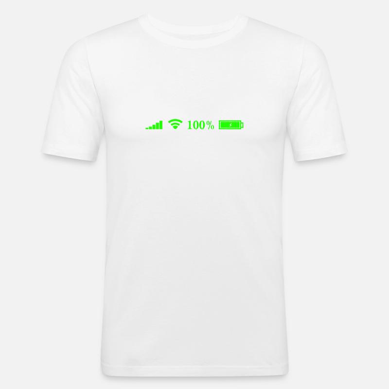Internet - Männer Slim Fit T-Shirt - Weiß