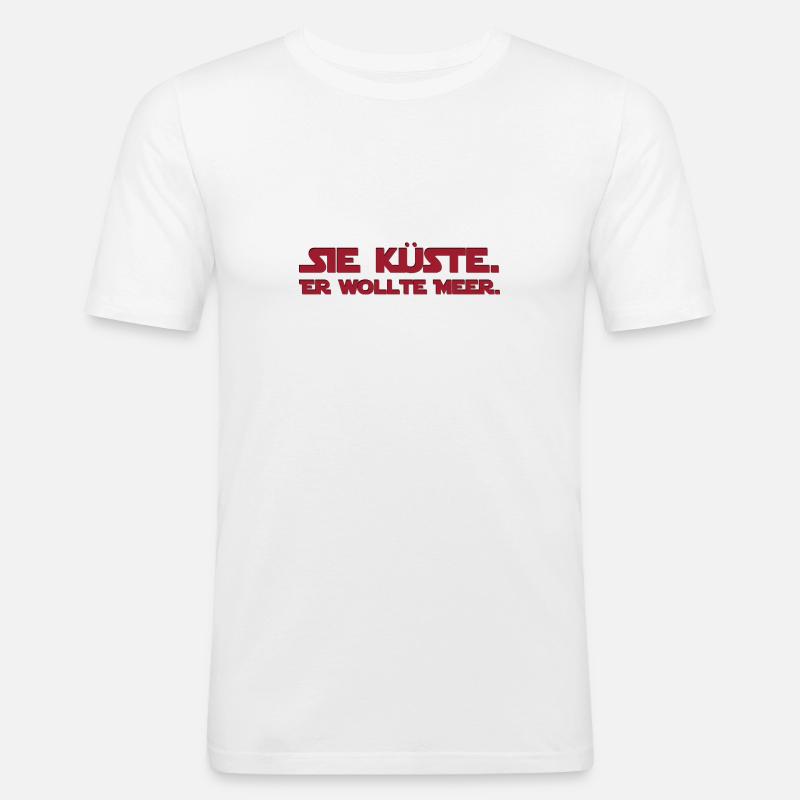 Statement SIE KÜSTE. - Männer Slim Fit T-Shirt - Weiß