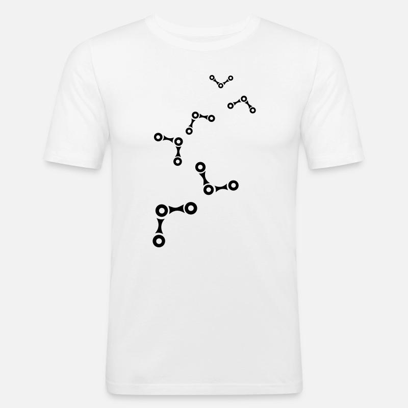 Fahrrad Radfahren Kette - Männer Slim Fit T-Shirt - Weiß