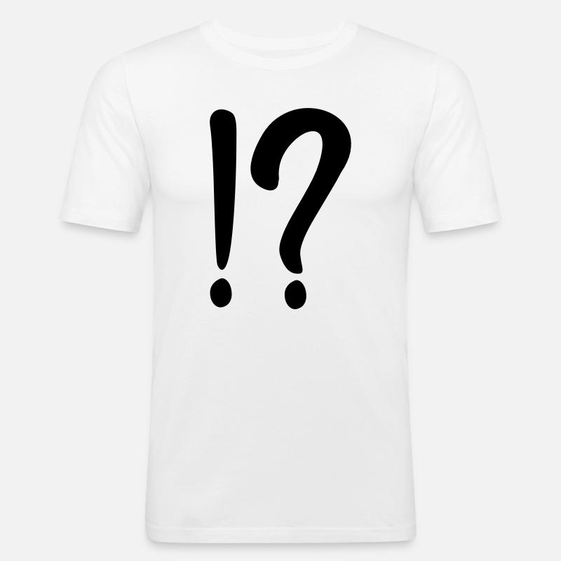 Fragezeichen - Männer Slim Fit T-Shirt - Weiß