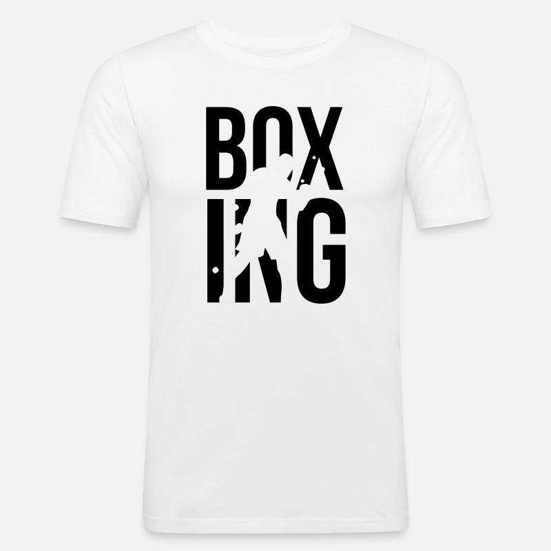 boxing boxen - Männer Slim Fit T-Shirt - Weiß