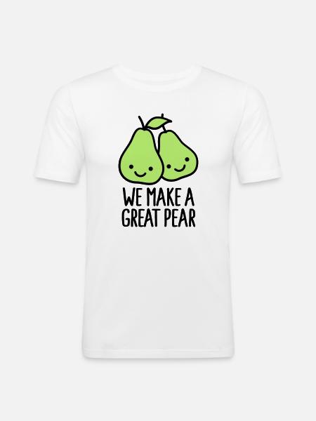 We make a great pear - T-shirt près du corps Homme - blanc