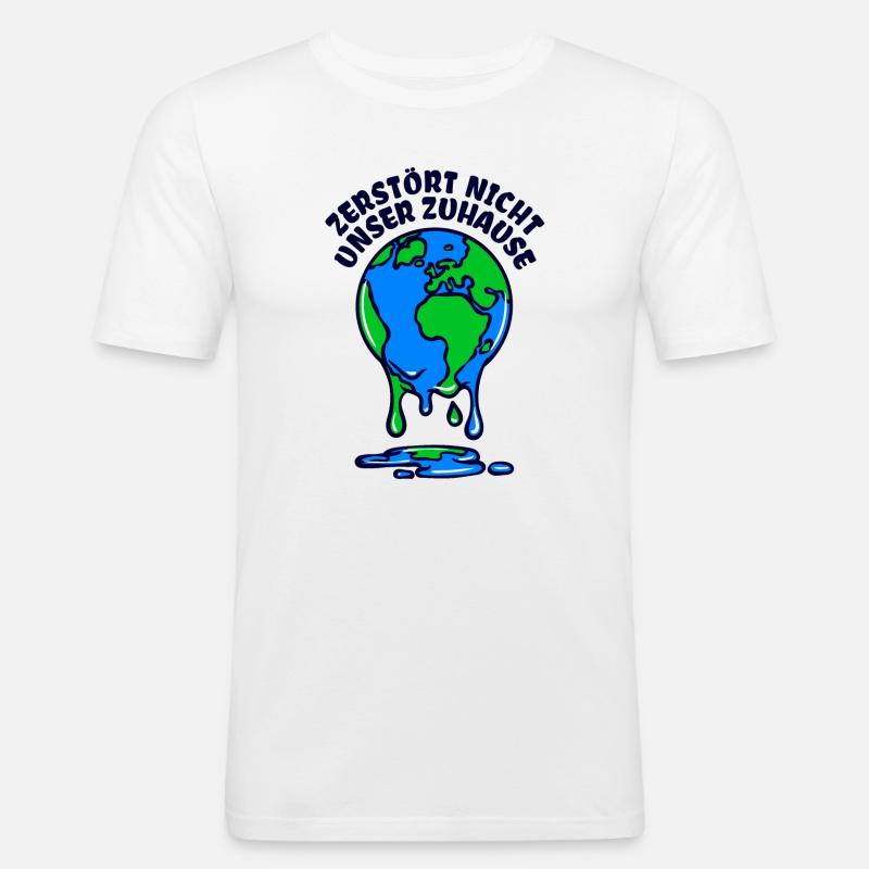 Umwelt Mutter Erde Umweltschutz Statement - Männer Slim Fit T-Shirt - Weiß