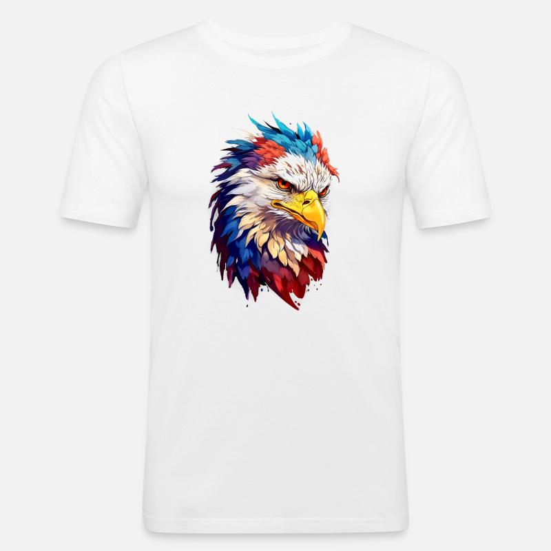 Adler Eagle V24 04 - Männer Slim Fit T-Shirt - Weiß